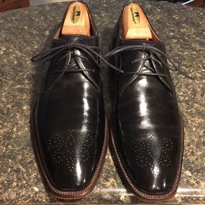 Johnston & Murphy black plain toe oxfords